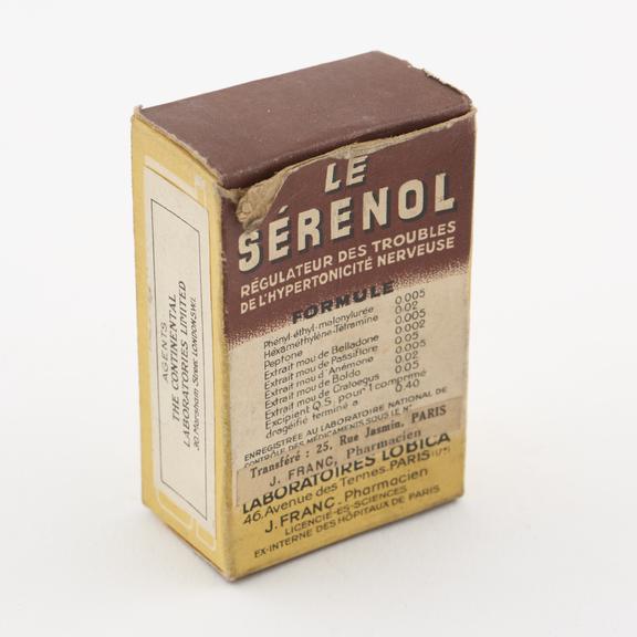 Bottle of Seronol' tablets, in original carton