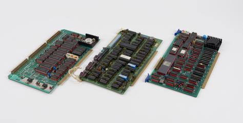 Three circuitboards, from IMP Computer System