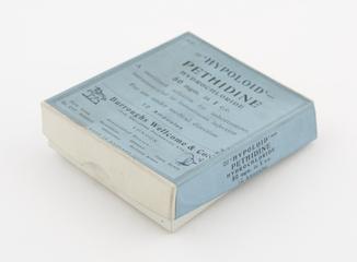 Carton for twelve ampoules of pethidine hydrochloride
