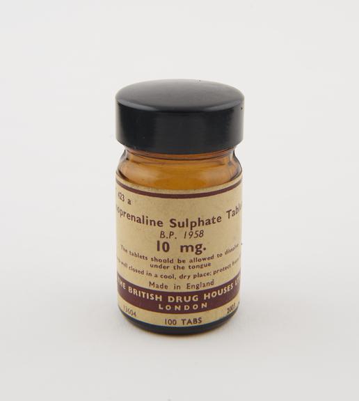 Bottle of isoprenaline sulphate tablets