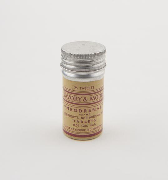 Canister of Neodrenal' tablets, by Savory and Moore Ltd