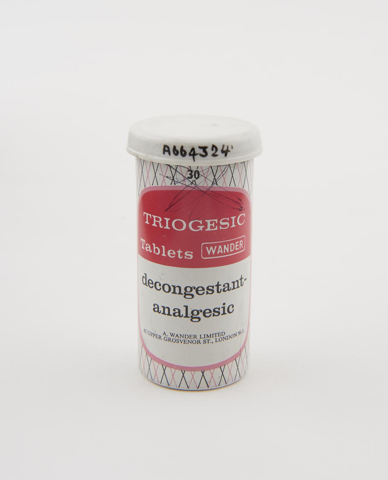 Tidegesic Injection Canister of 'Triogesic' tablets | Science Museum Group Collection
