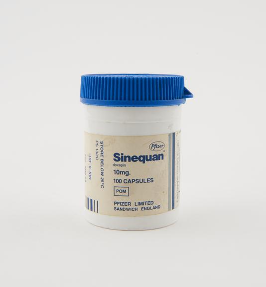 1x100 container of Sinequan 10mg capsules (doxepin