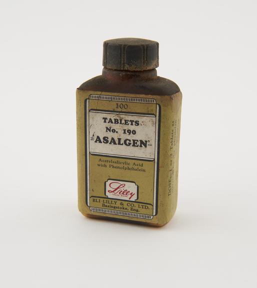 Bottle of Asalgen tablets, by Eli Lilly and Co., Ltd., English