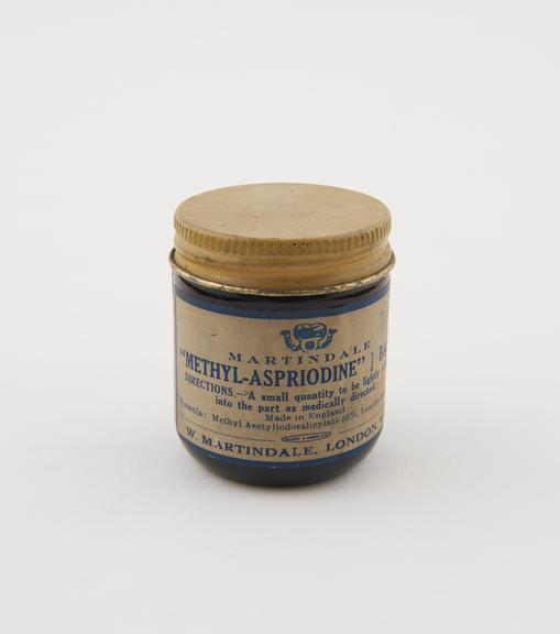 Jar of 'Methyl-Aspriodine' balm, by W