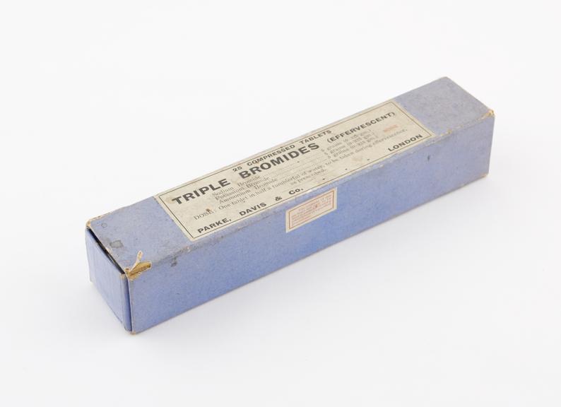 Tube of Triple Bromides' tablets, in original carton, by Parke