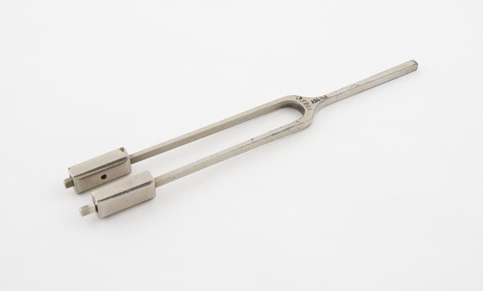 Gradenigo's tuning fork, steel, nickel plated