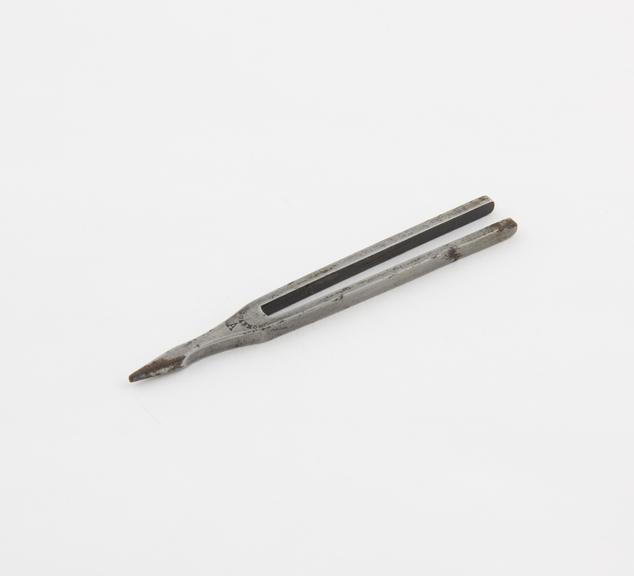 Tuning fork, steel, by Balantine (?) and Carr, British