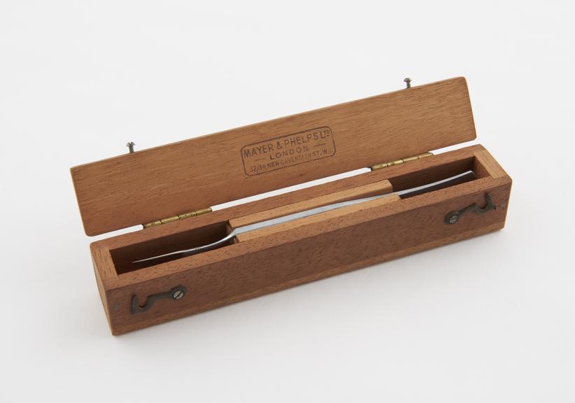 Mackensie septum resection knife in wooden box