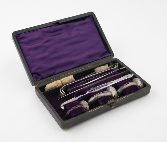 Set of  tracheotomy instruments, mid 19th century, by Weiss