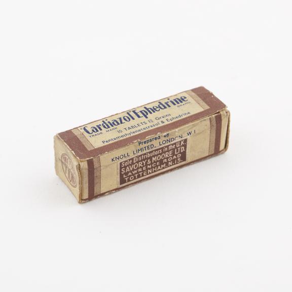 Tube of Cardiazol' tablets, in original carton, by Knoll Ltd