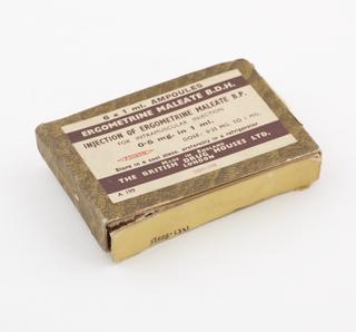 1x6x1ml x 0.5mg box of ampoules of ergometrine maleate