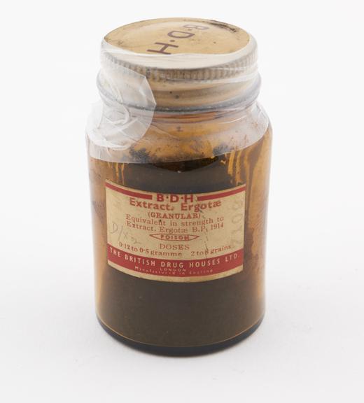 Bottle of ergot extract, by the British Drug Houses Ltd