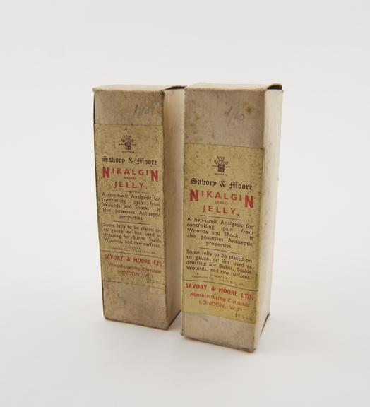 Two tubes of Nikalgin', in original cartons