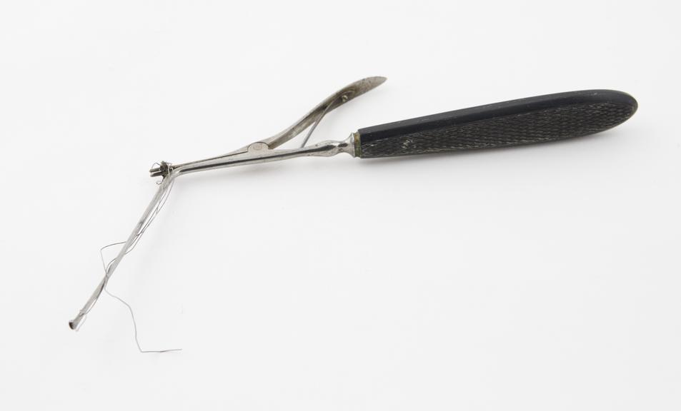 Nasal polypus snare, steel and ebony, second half 19th century