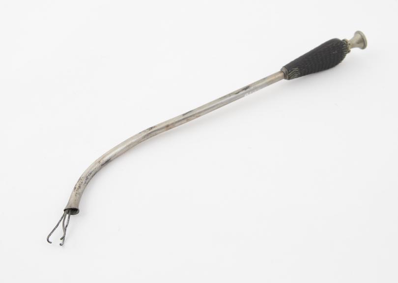 Nasal polypus snare, plated steel and ebony, 19th century