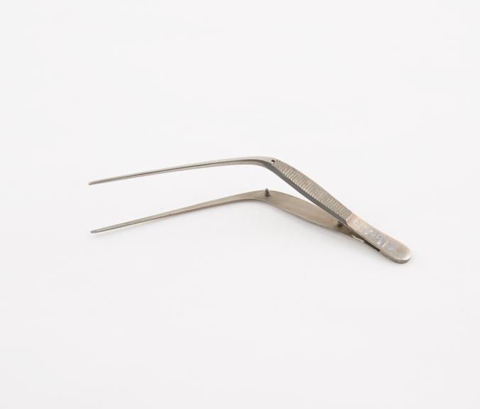 Querzahen's aural forceps, steel, plated, 1880-1920