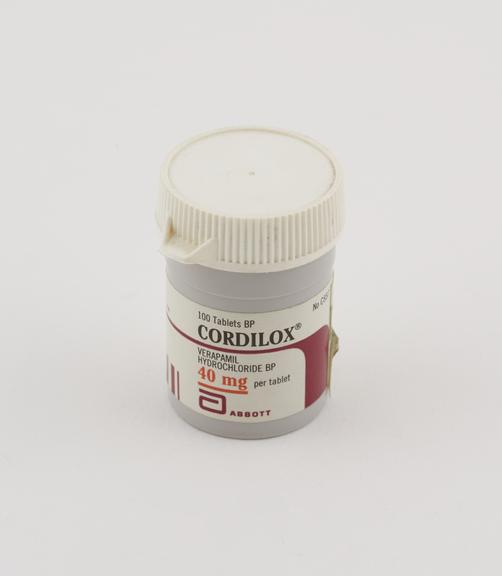 1 x 100 x 40mg container of Cordilox tablets (verapamil