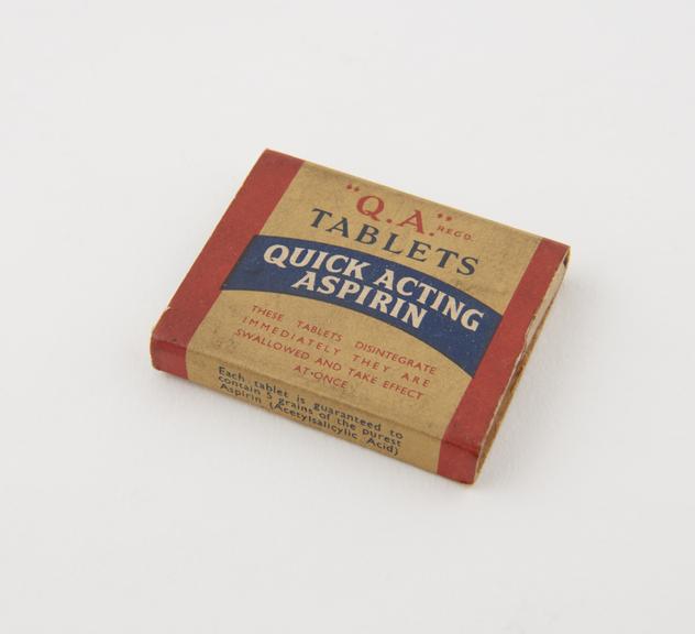 Carton of aspirin tablets, by Thompson and Capper Limited