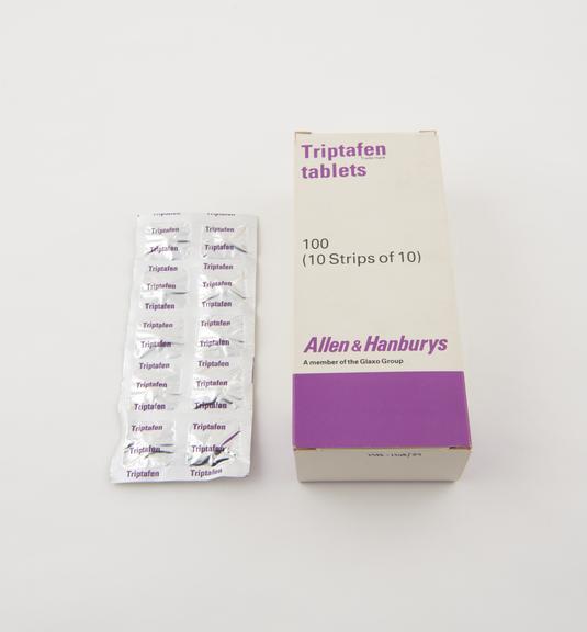 1x100 pack, in box, of Triptafen tablets (amitriptyline