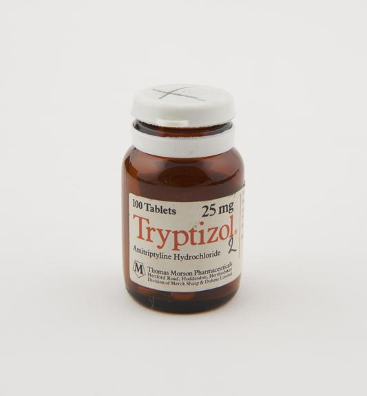 1x100x25mg bottle of Tryptizol tablets (amitriptyline