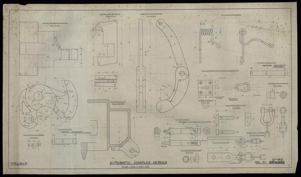 Drawing of Pullman Automatic Coupler Details