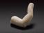 White marble votive finger, bent at knuckle, possibly Roman