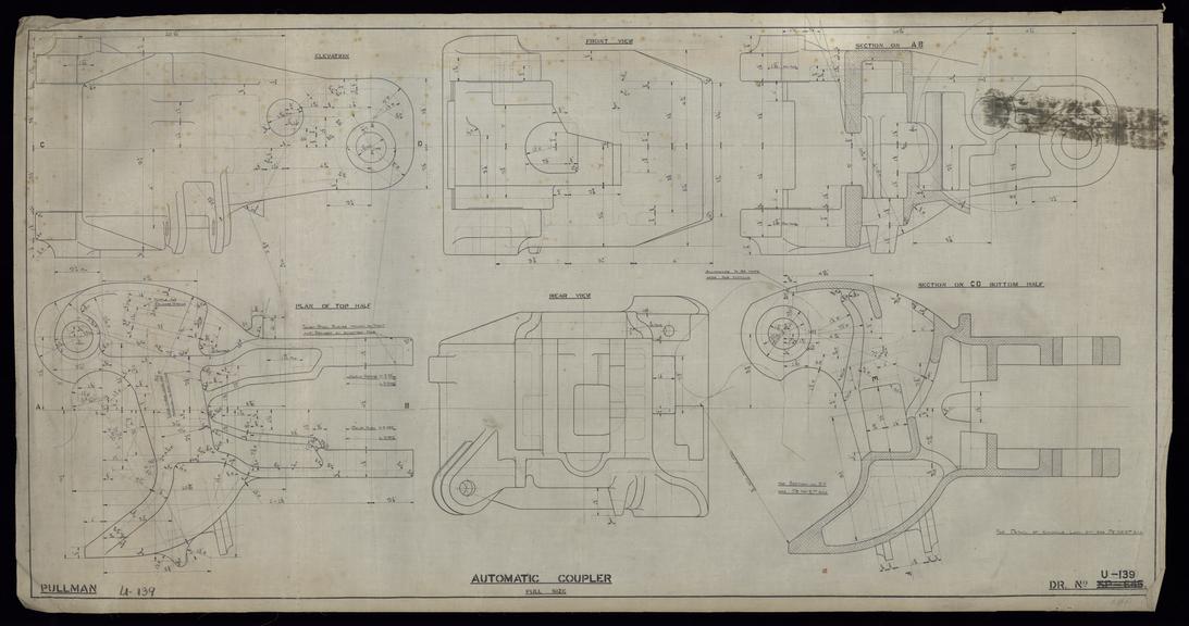 Drawing of Pullman Automatic Coupler