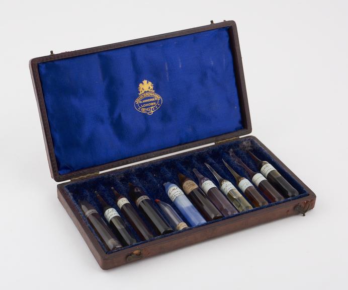 Set of 12 tubes for spectrum analysis, by John Browning, London