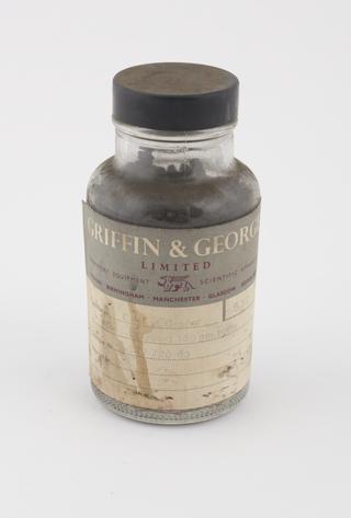 Container, part of GLC soap film gas analysing apparatus