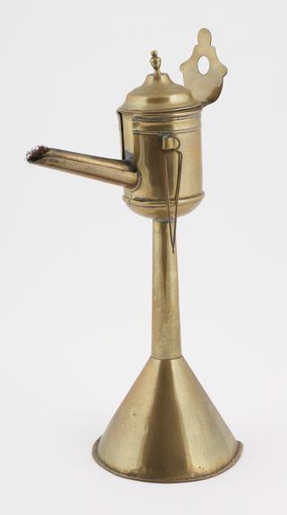 Brass sheet, standing lamp with drip case spout type lamp and