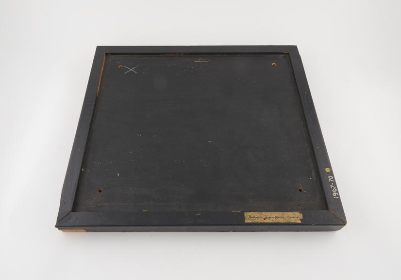 Wooden board associated with the trial model for part of