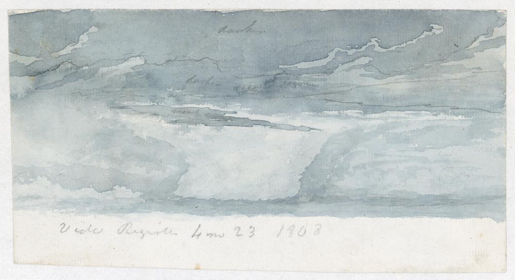 Cloud study by Luke Howard, 1808: Nimbus against light of sun