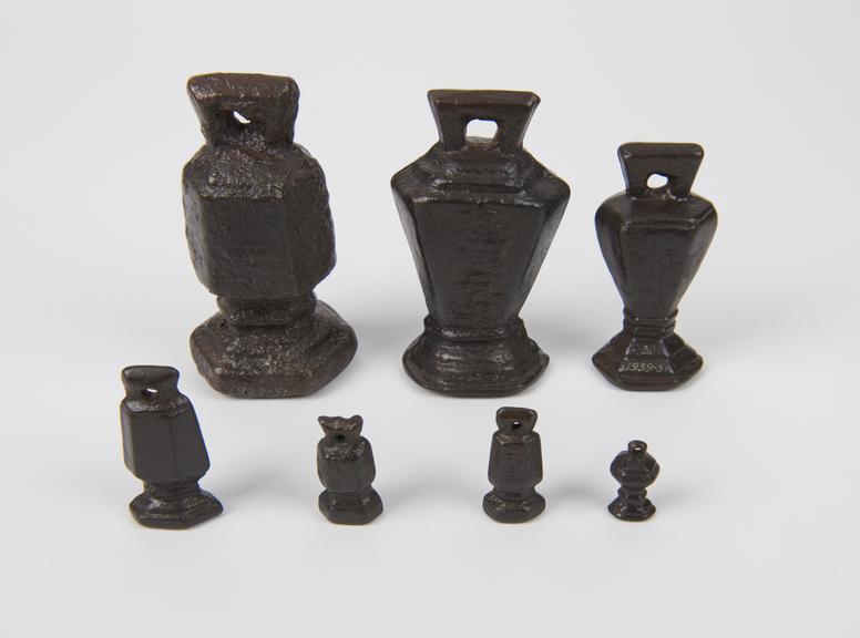 Seven electrotype copies of Chinese ancient bronze weights