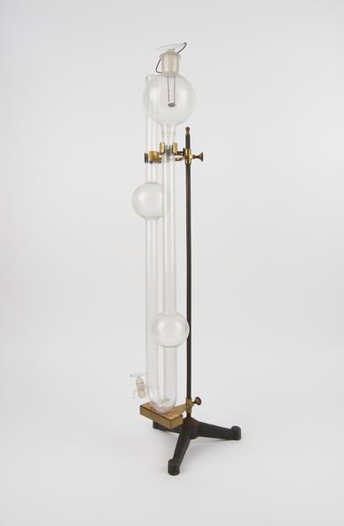 Hofmann type apparatus consisting of glass U tube with tap and