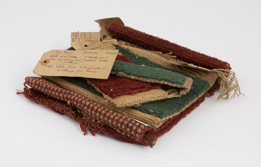 Carpet samples. Various trials of tufted carpets, 1941-3.