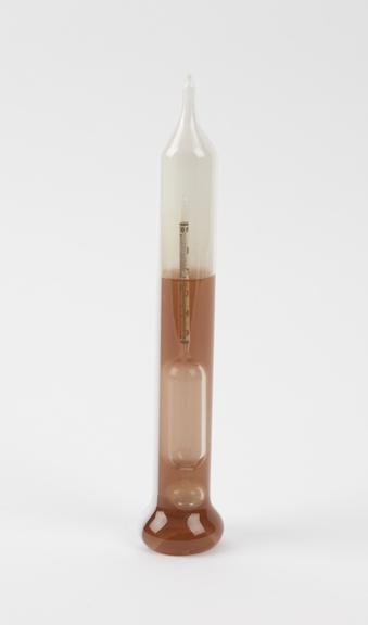 Floating hydrometer to illustrate obscuration of degrees caused