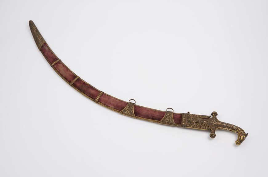 Sword with velvet scabbard