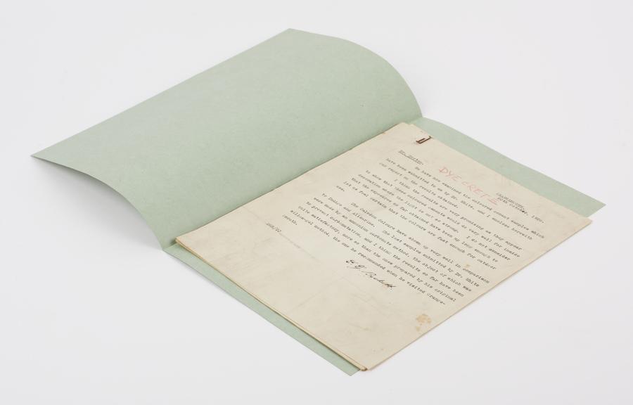 Correspondence etc., on 'Dycrete,' 1926-1960