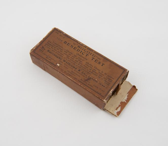 Soloid Benedict Test in box by Burroughs Wellcome & Co. Britain