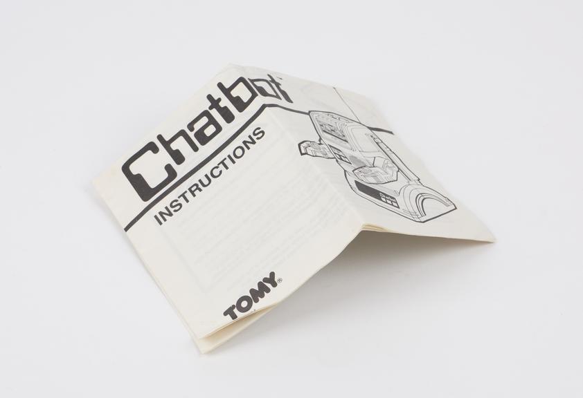 Instruciton leaflet for Chatbot, manufactured by Tommy, Japan