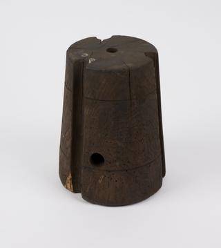 Wooden cylinderical cone with a flat circular top and base
