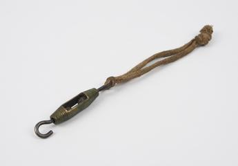 Tied loop of rope with a metal hook attached