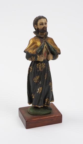 Gilded wooden statue of Saint (?) with wound to chest