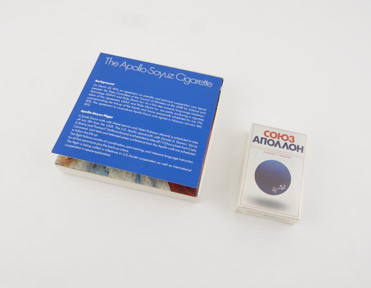 Packet of cigarettes marked "Apollo-Soyuz Test Project"