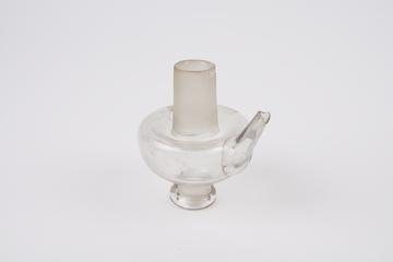 Small glass alembic head with ground glass neck