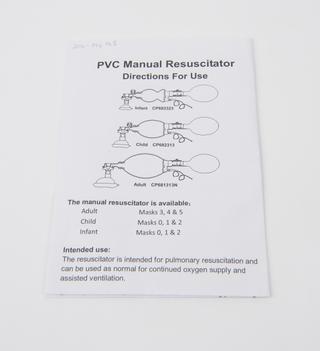 Instruction manual for PVC manual resuscitator