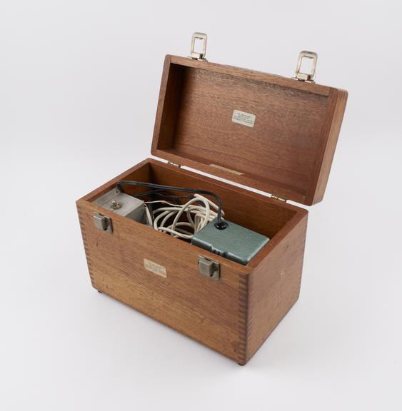 Hastings Air Meter housed in wooden box (air meters)