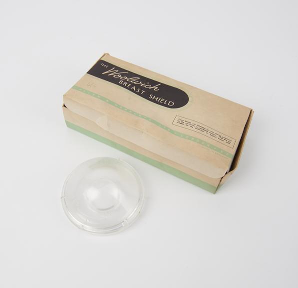 Two plastic nipple shields, Woolich type