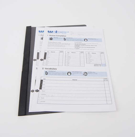 Wechsler Adult Intelligence Scale (3rd UK Edition) block